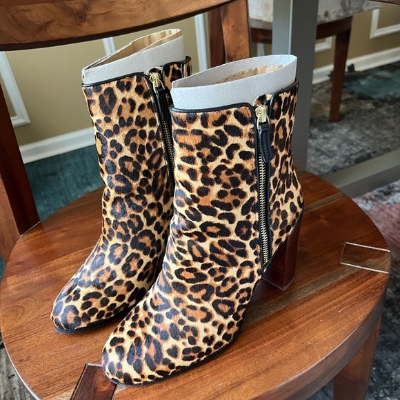 Katherine Kelly Jaymie Natural Calf Hair Leopard Print Boots - Picture 8 of 14